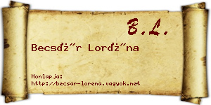 Becsár Loréna névjegykártya
