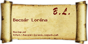 Becsár Loréna névjegykártya