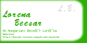 lorena becsar business card